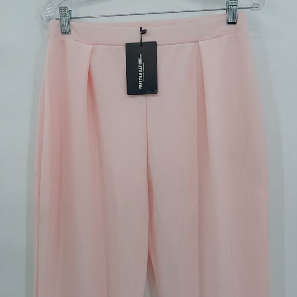 PrettyLittleThing Women's Light Pink Cigrette CrepeTrousers Pants 8 NWT - Picture 2 of 10